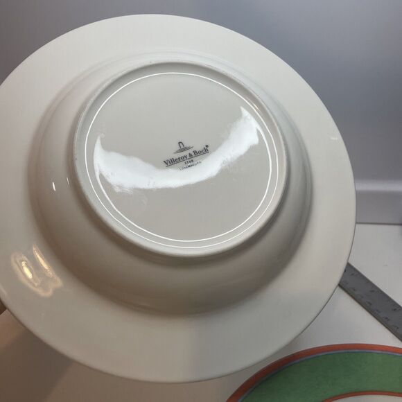 VILLEROY & BOCH Tipo Viva Green LARGE WIDE RIM SOUP SALAD BOWLS Set of 3 9” - Picture 8 of 10